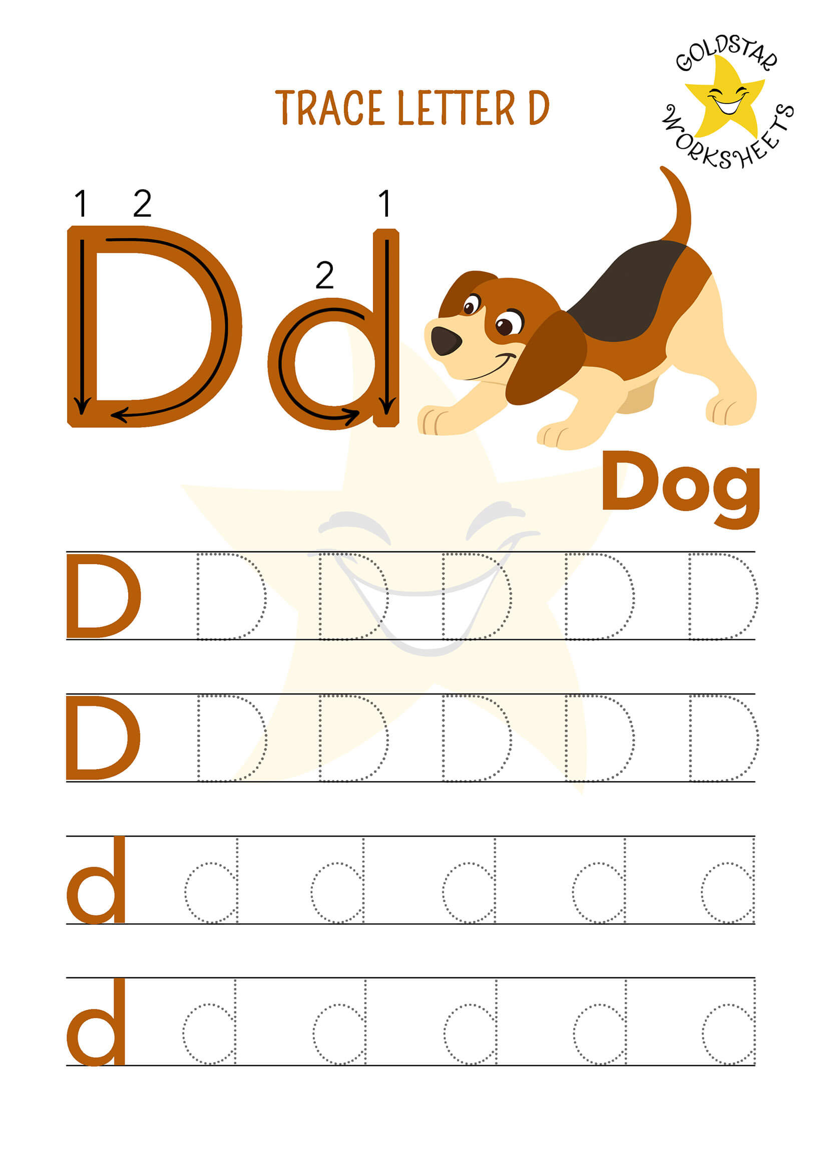 Free Professionally Designed Letter D Worksheet - Gold Star Worksheets